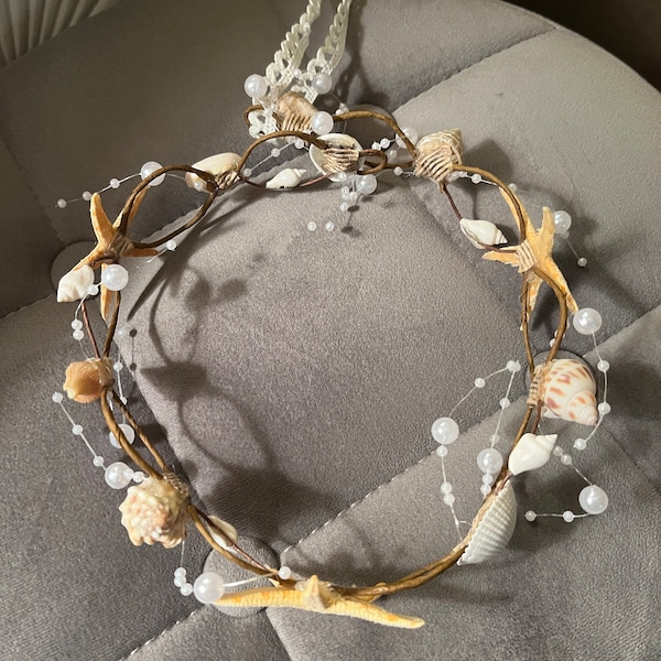 Bohemian Beach Crown, Beach Bridal Hair Accessory, Starfish Seashell ...