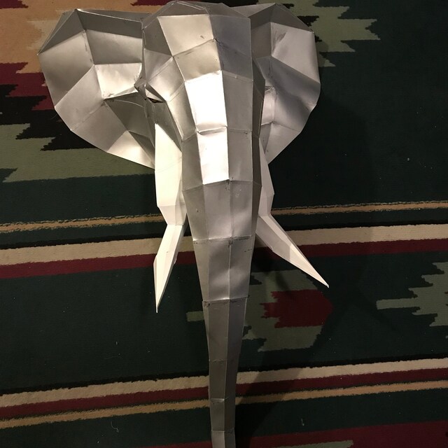 Elefant Papercraft 3d Papercraft Pdf 3d Vorlage Wand Skulptur Dekor Elefant Kopf Zirkus Party Diy Hängenmodell