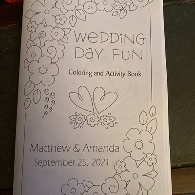 Wedding Coloring Book Kids Wedding Favors Personalized & Printable