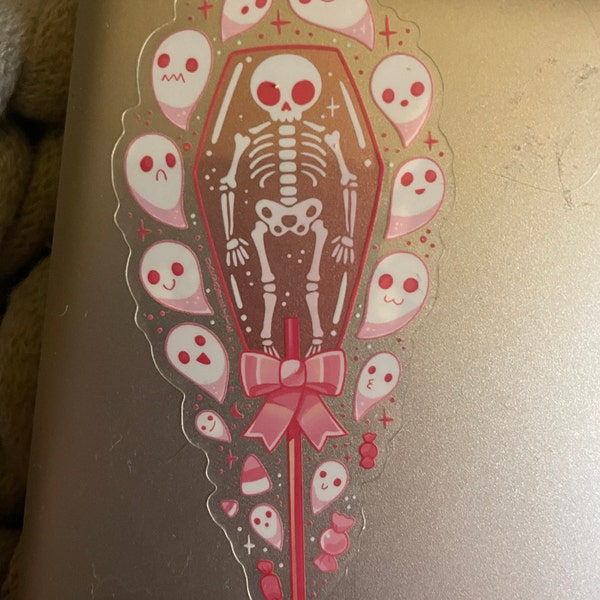 Pink Skeleton Lolly Sticker – Waterproof Vinyl, Spooky Ghosts - Etsy
