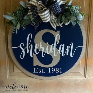Front Door Decor | Last Name/Initial | Monogram Wreath | Door Hanger | Front Door Wreath | Personalized | Front Door Sign | Wedding Gift