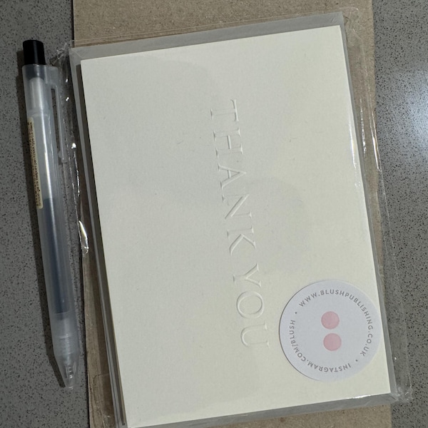 Embossed Thank You Cards - Set of 6 - Etsy
