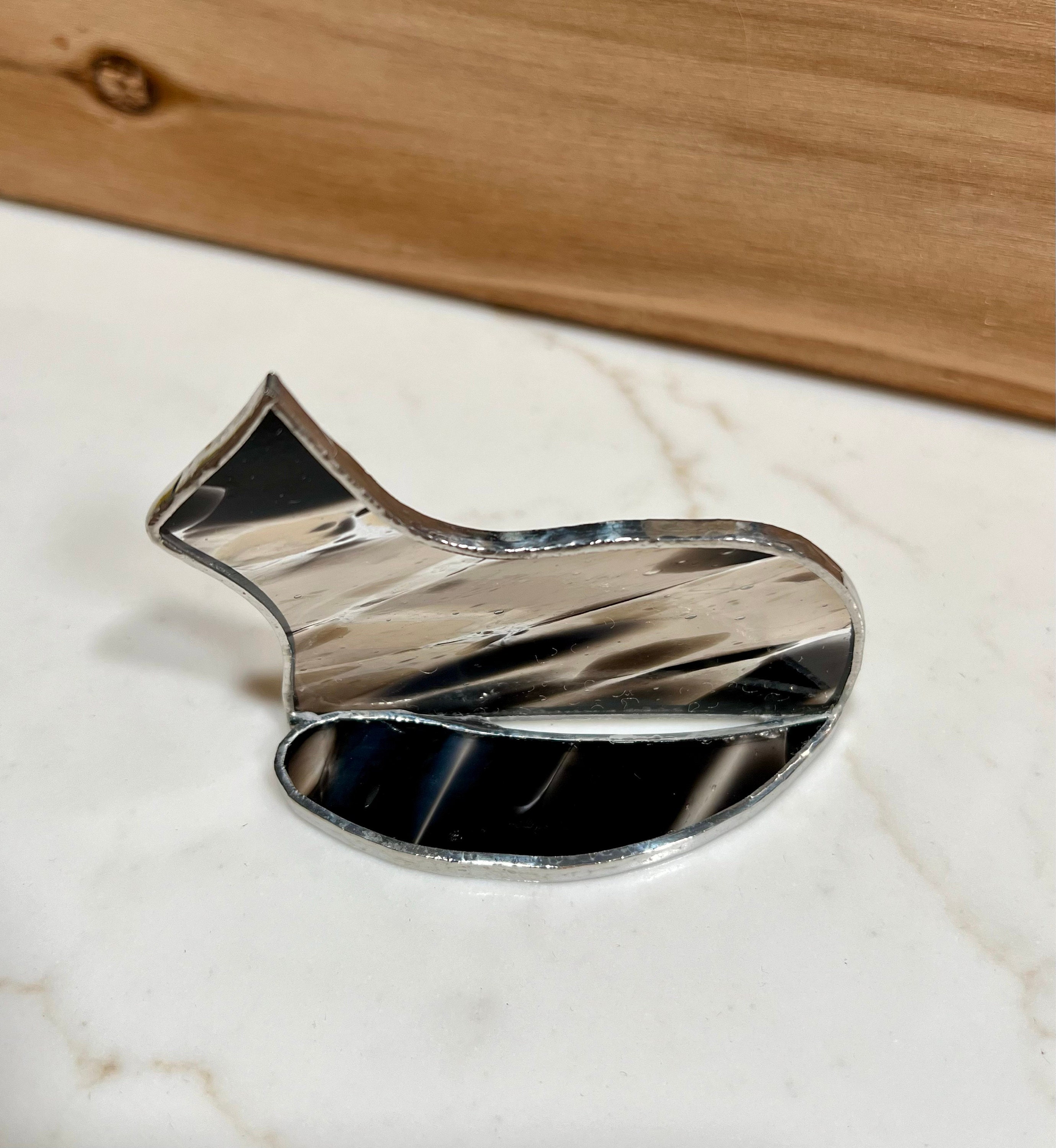 Small Standing Stained Glass Cat Suncatcher Ornament
