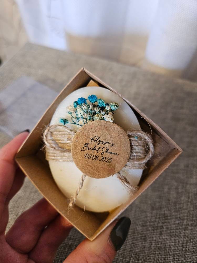 50 PCS Custom Bulk Bridal Shower Soap Favors, Bulk Wedding Favors, Rustic & Unique Bridal Shower Favors, Custom Party Guest Soap Favors