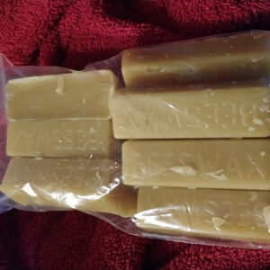 100% Pure American Beeswax Bars - 10.1 Oz Total, All Natural, Filtered