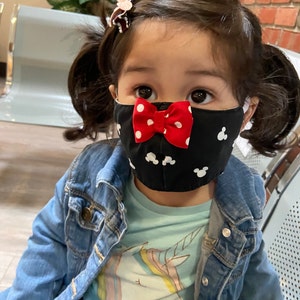Babyhug 4 to 8 Years Washable & Reusable Knit Face Mask Minnie Mouse  - Pack of 2 main image 1