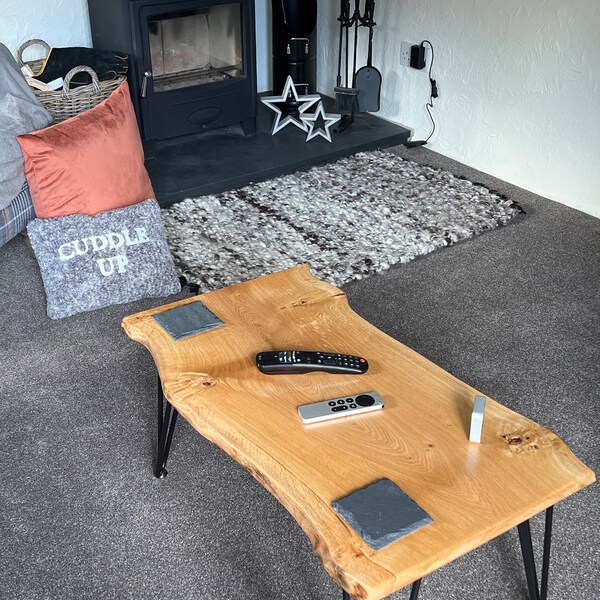 Stunning/live Edge/solid Oak/metal/portable/dog Crate/pet Cage/kitchen ... - Live Edge Pet Crate With Wi-Fi And Power
