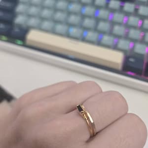 Customer photo from Alex, Dainty Raw Herkimer Diamond Ring in Yellow Gold