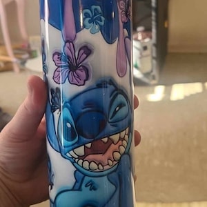 Tumbler, Stitch with Custom Resin Ice top 20oz. Holidays and Birthdays, great gift