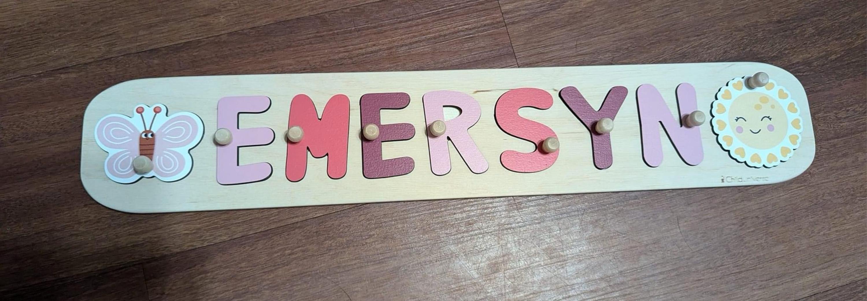 New Baby Gift Wood Name Puzzle for Toddler Montessori Puzzle, First Birthday Gift for Baby Boy Baby Girl, Wooden Toys, Custom Gift for Kids