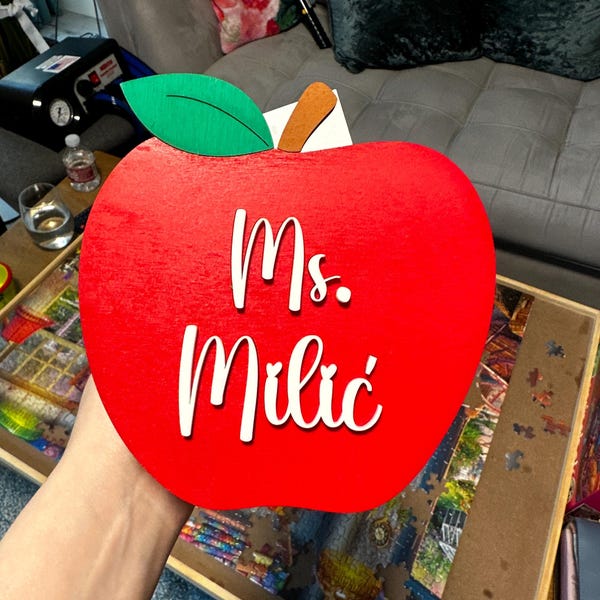 Teacher Wooden Apple- Teacher Appreciation Gift- Apple Pencil Holder ...