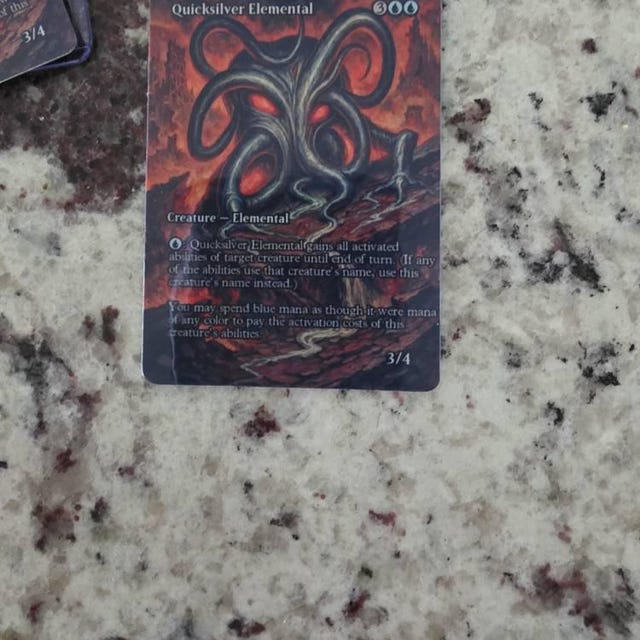 Quicksilver Elemental - Full Borderless Custom Art MTG Proxy FINAL