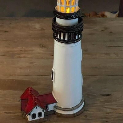Heceta Head Lighthouse Handmade Ceramic Tea Light Candle Holder ...