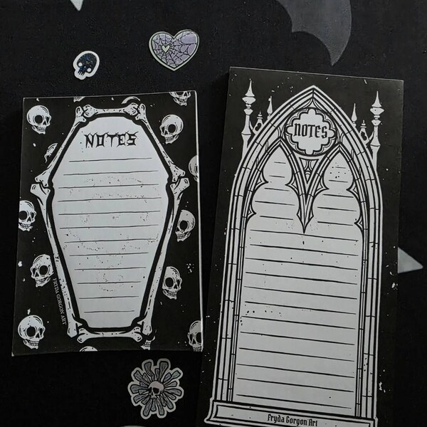 Goth Notepad Gothic Notepad Gothic Arch - Stationery Dark Academia Notepad Dark ...