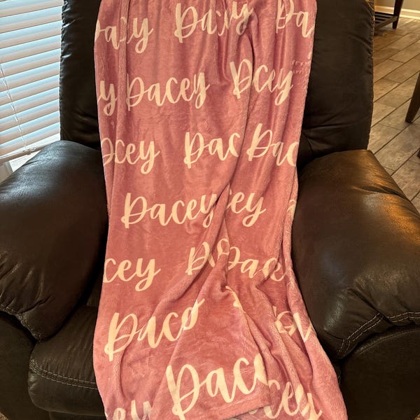 Personalized Blanket for Kids, Baby 3 Sizes and 30 Plus Colors, Custom ...