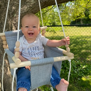 Made in USA, OUTDOOR Gray Baby Swing, High Back Baby Swing, Baby ...