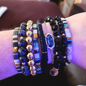 ビーズブレスレットセット / 5個セット / 天然ガラスビーズ ライン