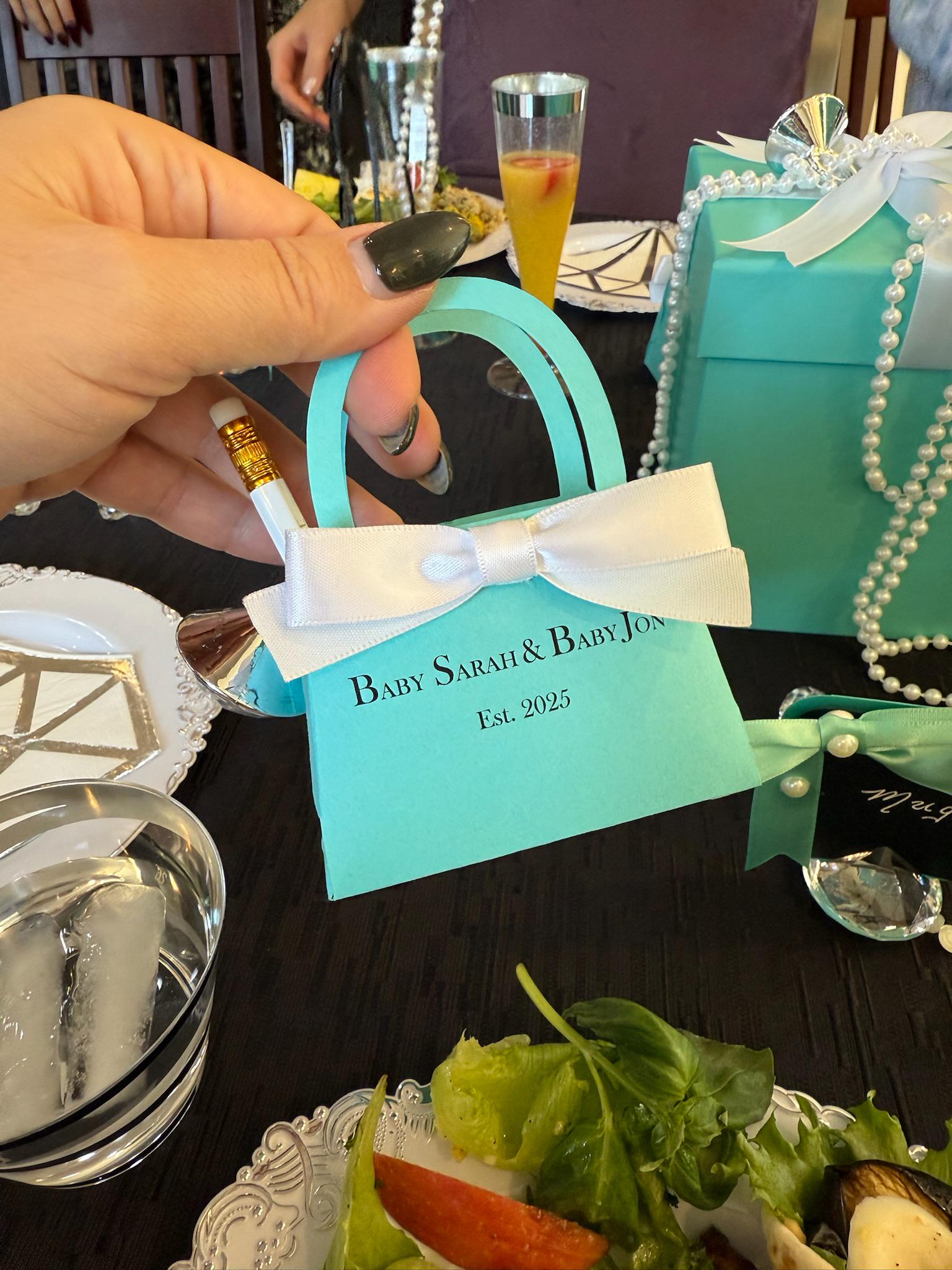 Personalisierte Mini-Geldbörse, Rotkehlchen-Ei-Farbe mit weißer Schleife. Babypartys, Brautpartys, Verlobungen, Sweet 16, Hochzeitssüßigkeiten, 10er-Set