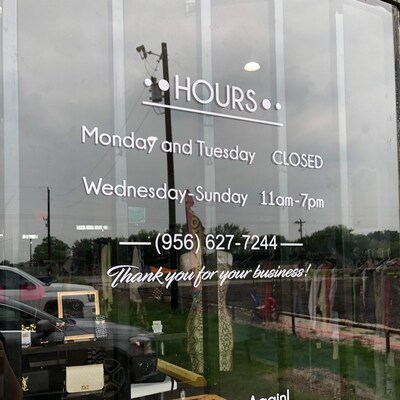 Store Hours Decal, Hours of Operation Sticker, Business Hours Door ...