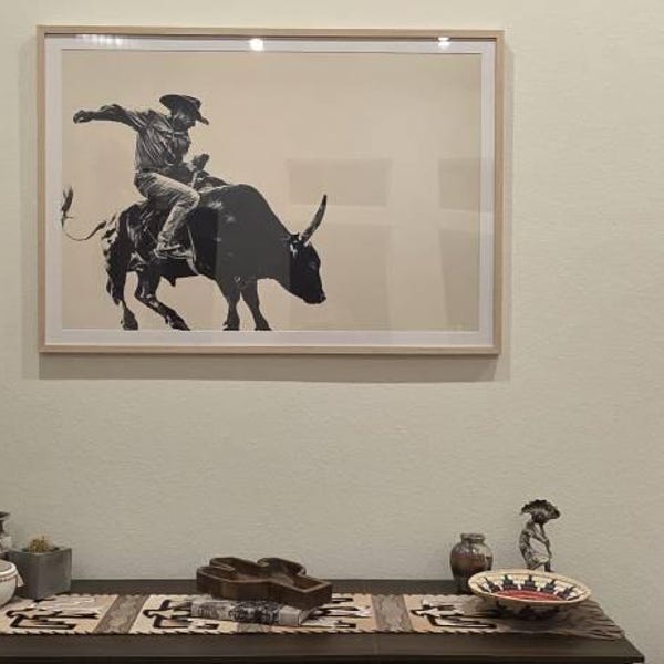 Gothic Western Bull Rider Print - Minimalist Rodeo Wall Decor - Etsy