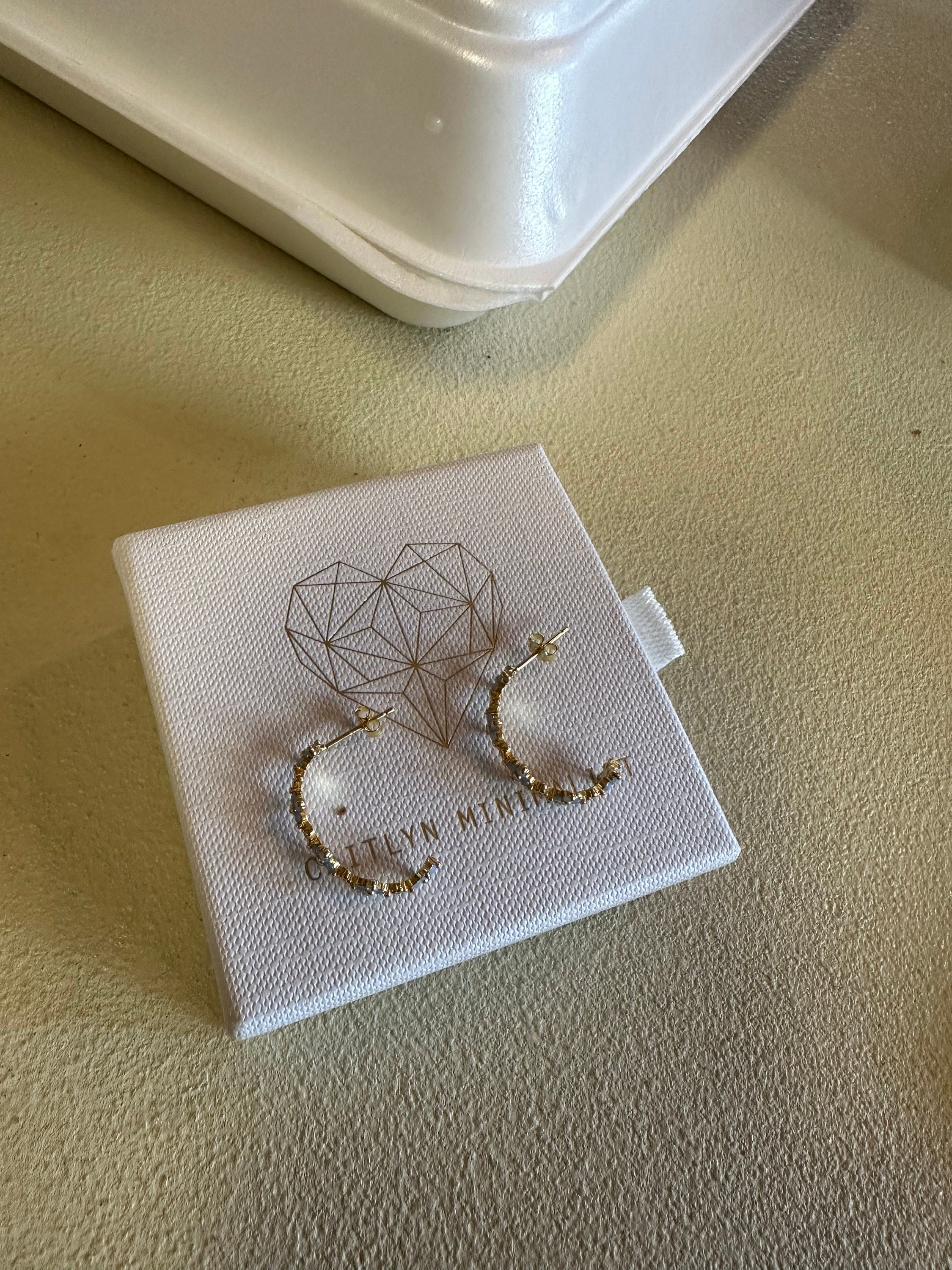 Ivy Flower Blue Earrings by Caitlyn Minimalist • Floral Hoop Earrings, Dangling Charm Huggies, & Stud Earrings • Perfect Bridesmaid Gifts