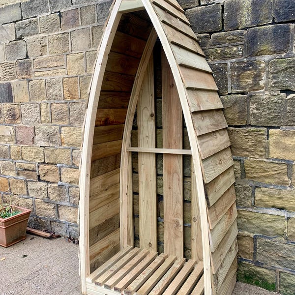 Rustic Log Storage Uk Gothic Arched - Shaped Log Store. DELIVERED FULLY ASSEMBLED - Etsy UK