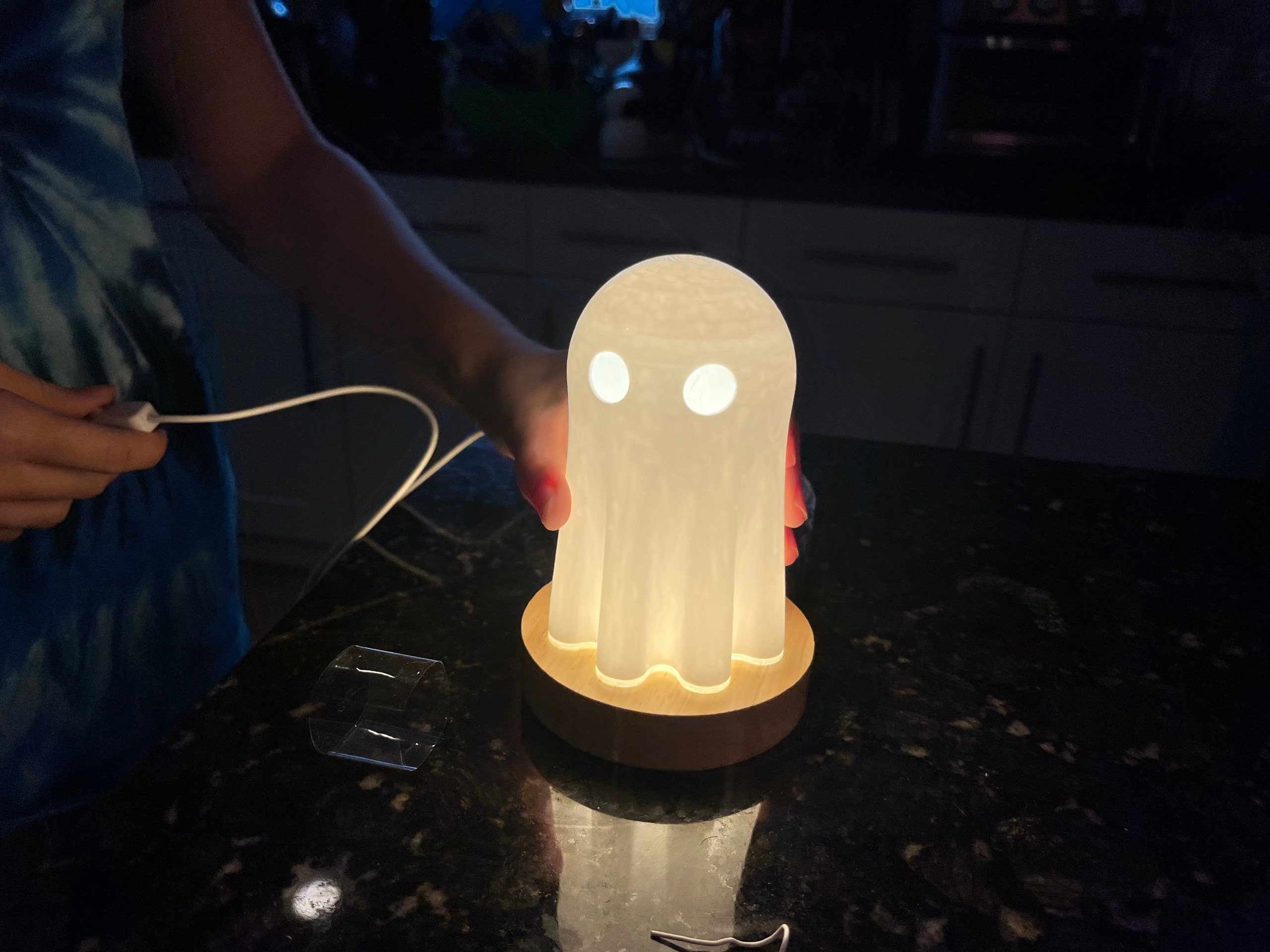 The Original Cutest Sheet Ghost Lamp - LED light - Free Shipping! -- Ghost Art , Ghost Decor , Cute Gift , Spooky Decor , Halloween Gift