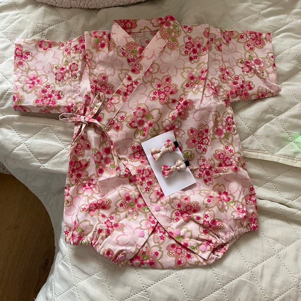2-way Japanese Prints V-Neck Ribbon Skater Dress (Sakura)