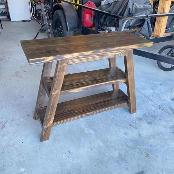 DIY Rustic Wood Console Table Plan: Beginner Woodworking Project (PDF ...