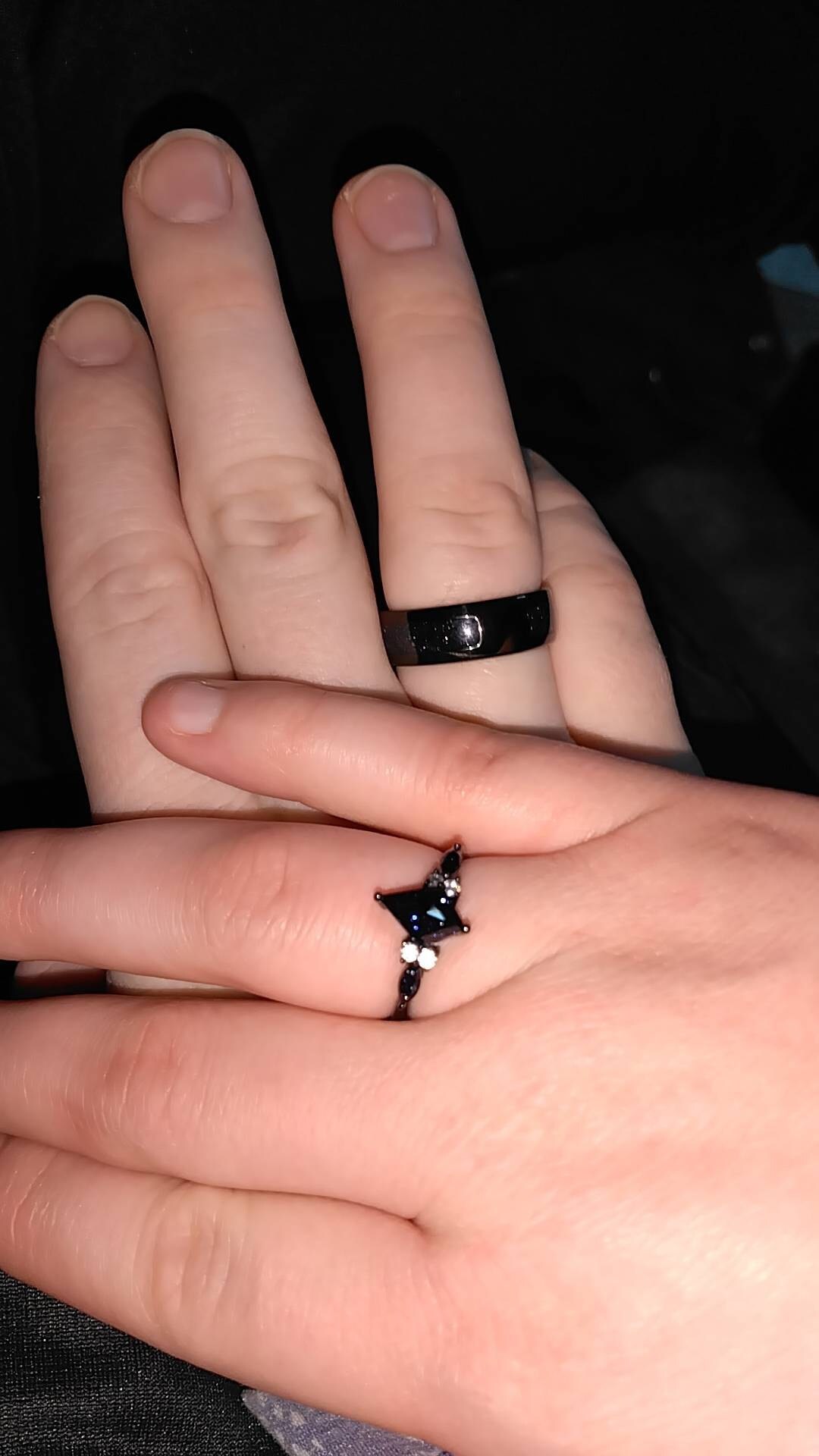 Orion Nebula Ring Set, Matching Promise Rings for Couples, Blue Sandstone Rings Engagement Ring Anniversary Gift.