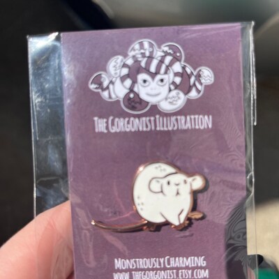 White Dumbo Rat Hard Enamel Pin - Etsy