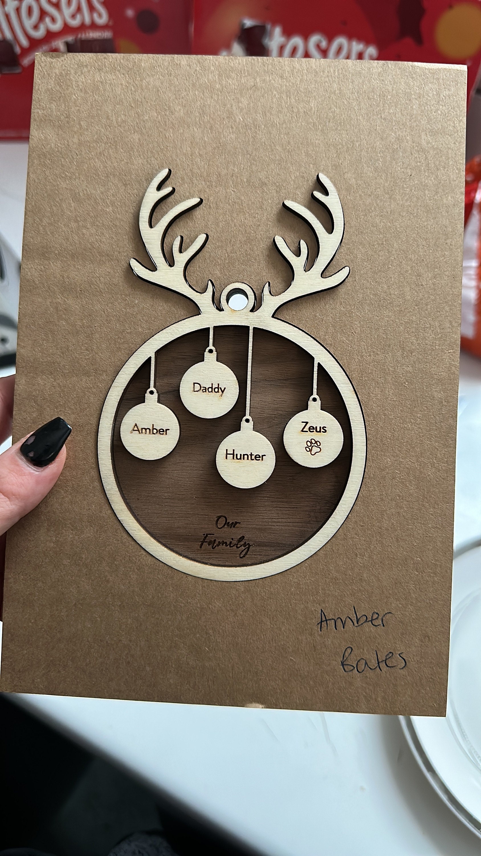 Personalised Family Christmas Ornament, Hanging Stockings, Custom, Family Gift Decor, First Family Christmas Decoration, Names, 2021 2022