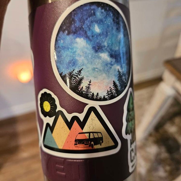 Outdoor Adventure Stickers for Water Bottles, Camping Hiking Sticker ...