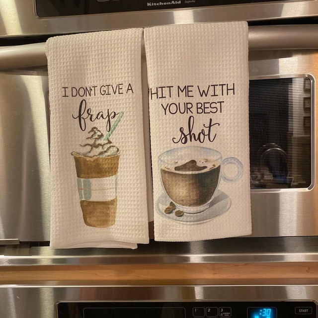 Coffee Lover Gift Funny Kitchen Towels Coffee Decor 