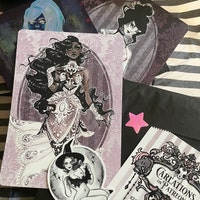 Pin up Art Nude Good Witch Spooky Halloween Watercolor Sketch Pin-up