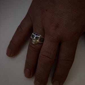 ジョニー・デップのレプリカ装飾スカル海賊リングスターリングシルバー