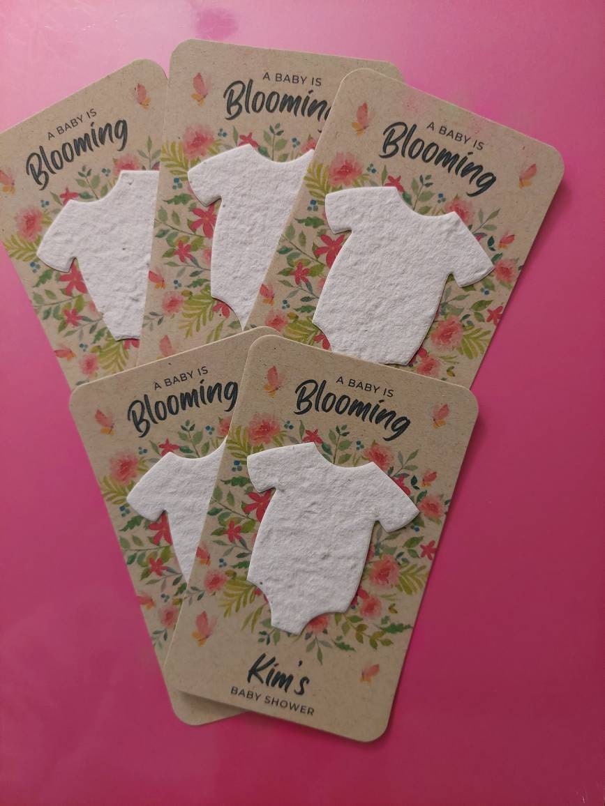 Baby In Bloom Baby Shower Favors For Guests - Wildflower Seed Packets Alternative - Good For Goodie Bags or Prizes