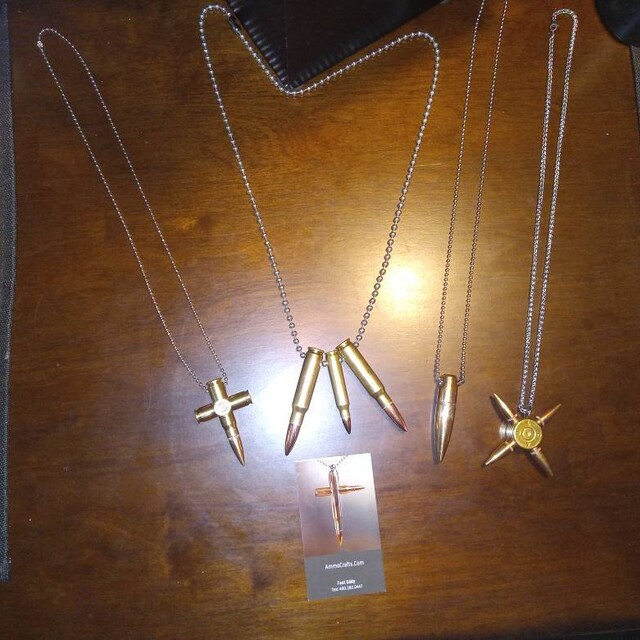 308 / 7.62 X 51 Bullet Cross Necklace, Rearview Mirror