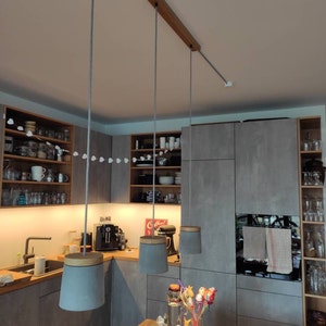 With Wood Zealand Hanging Concrete Etsy - Pendant New Textile Oak Cable Lamp