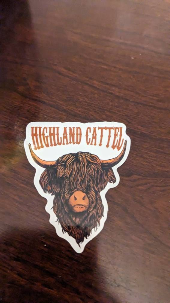 5-50 Pack Highland Cow Stickers for Laptops, Skateboards, Phones, Rewards, Water Bottles, Bikes, Luggage, Travel