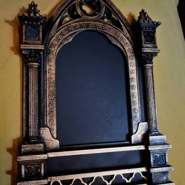 Olivenorma Gothic Skull Wood Wall Crystal Shelf main image 1