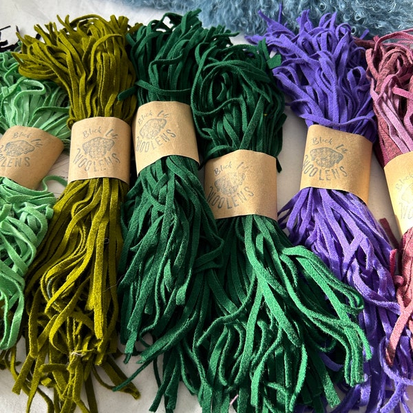 Blue Grab Bag, 100 #4 Blues Texture Bundle Rug Hooking Strips, Hand ...