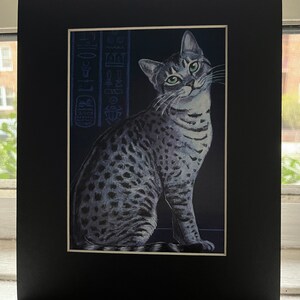 Silver Egyptian Mau Print of an Original Cat Painting - Etsy