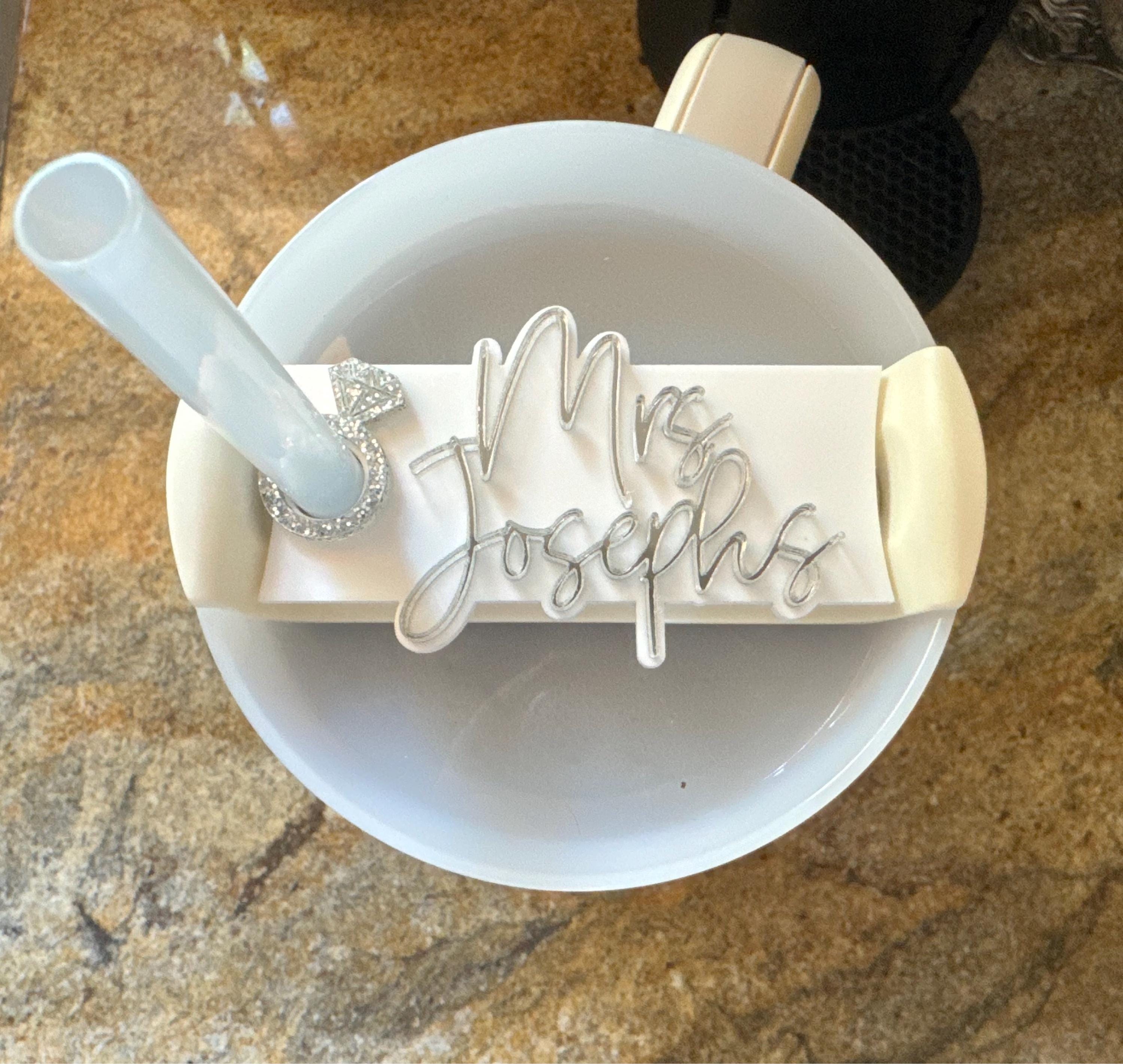 Future Mrs Gift, Future Mrs Cup Name Plate, Bride to Be Gift, Future Name Plate, Tumbler Topper for Bride to Be, Engagement Gift