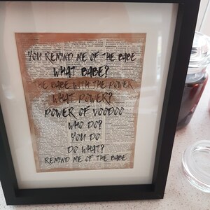 Vintage Labyrinth You Remind Me of the Babe Quote Dictionary Art Print 