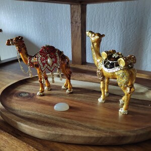 Ciel Standing Brown Camel Trinket Box. Hand Painted Enamel With