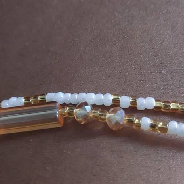 White and Gold African Waist Beads - Etsy display picture 1