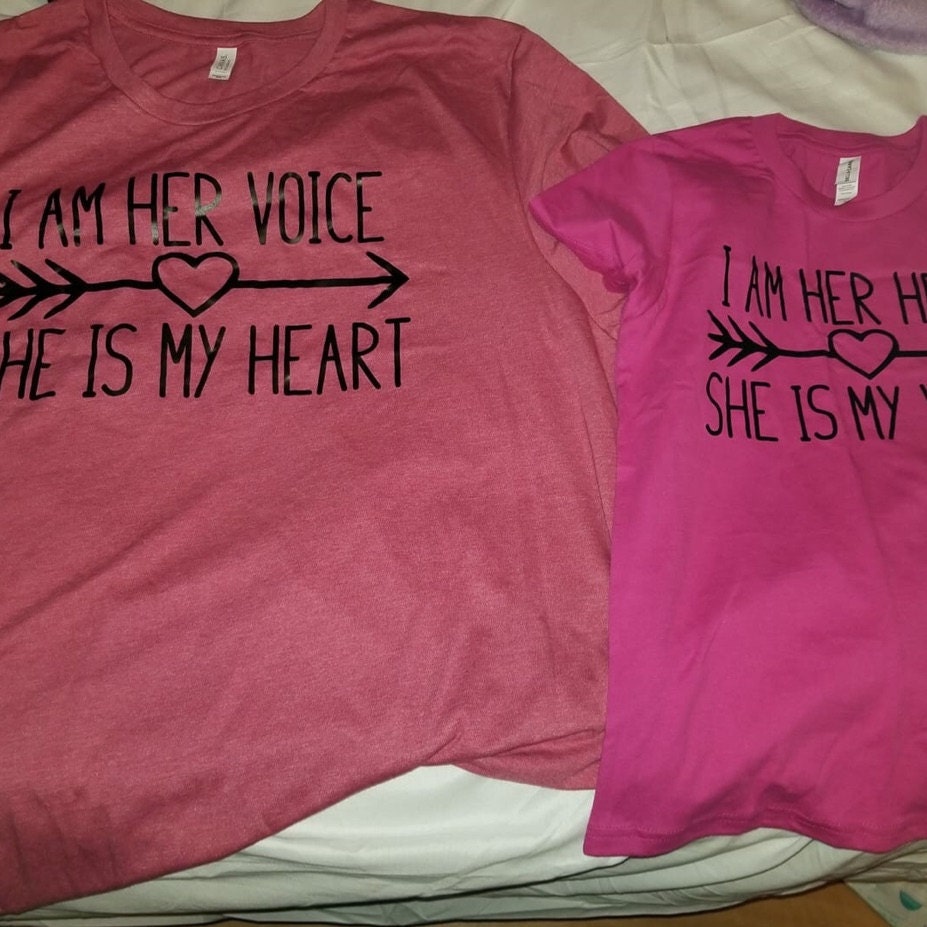 I Am Her His Voice She He Is My Heart Kabuki Shirt Customized Etsy