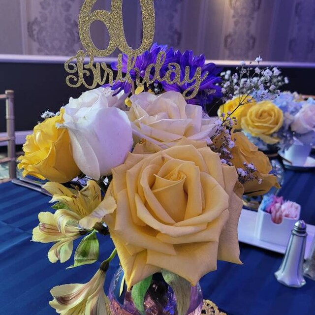 60th Birthday Centerpiece 60 Centerpiece 60th Birthday Decor