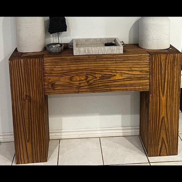 Modern Rustic Console Table Rich Walnut (made and Shipped in U.S.A) - Etsy